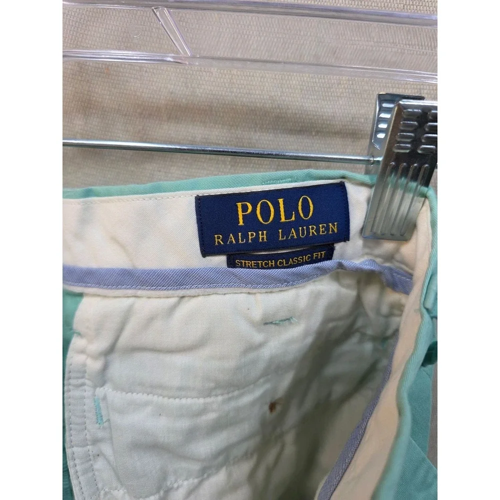 Polo Ralph Lauren Mens 32 Stretch Classic Fit Chino Shorts Seafoam Green Mint‎